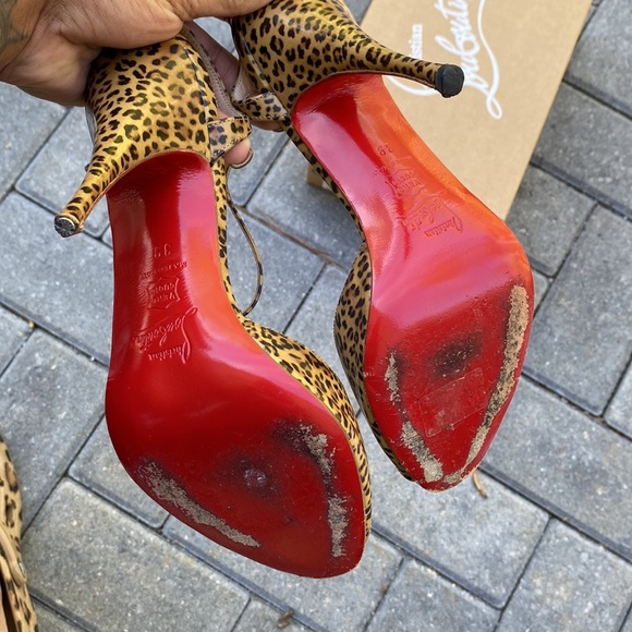 Cheetah Peep-toe Louboutin - Picture 4 of 8